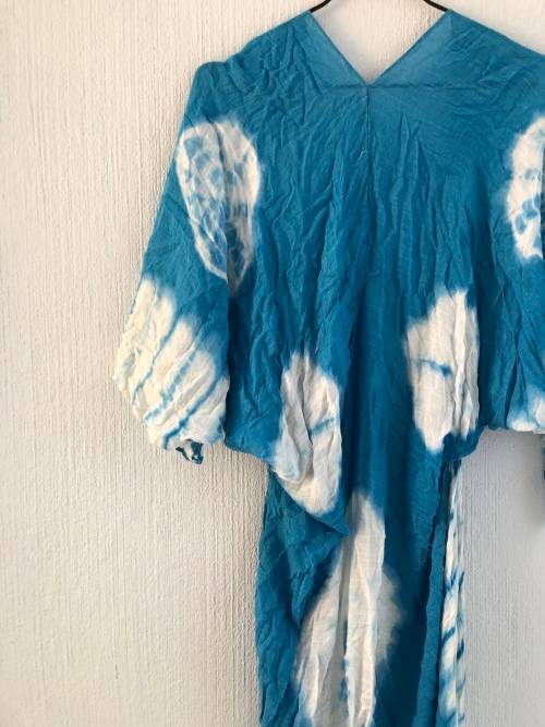Blue and WhiteTie Dye Kimono (Free Size)