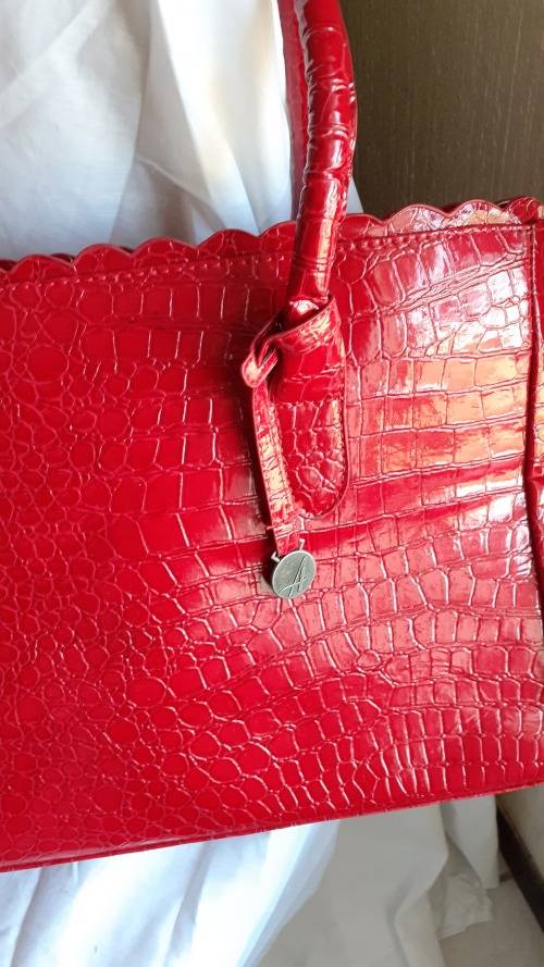 Red Faux Snakeskin Bag (26 x 39cm with a depth of 14cm)