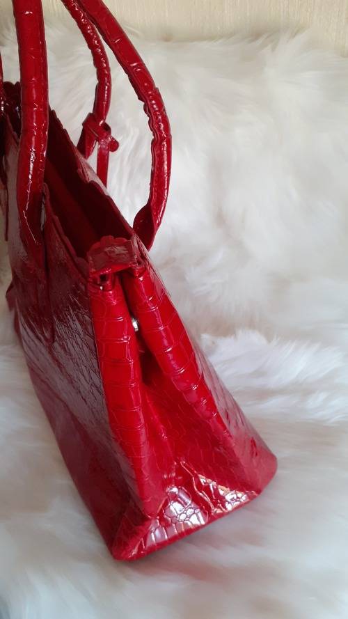 Red Faux Snakeskin Bag (26 x 39cm with a depth of 14cm)