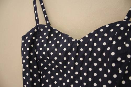 Cute Polka Dot Navy and White Strappy Dress by HandM (SA Size 34 / Eur Size 36)