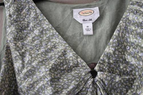 Vintage Green Silk Top (Size 16)