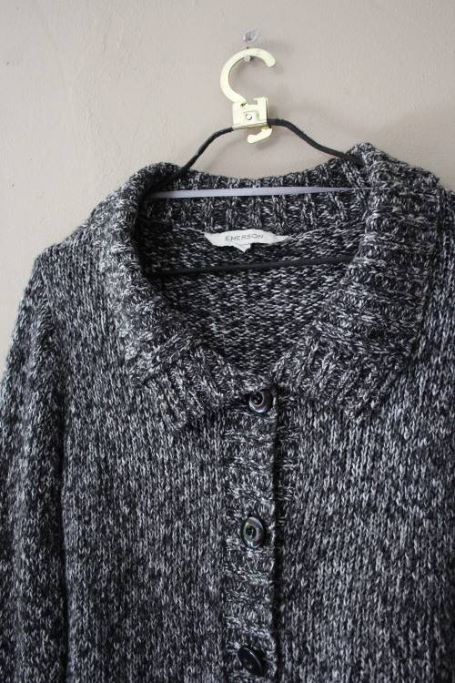 Black and White Knit Cardigan (Size 14)