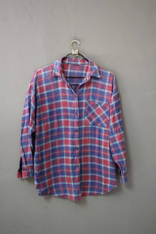 Vintage Red and Blue Flannel Shirt (XL)