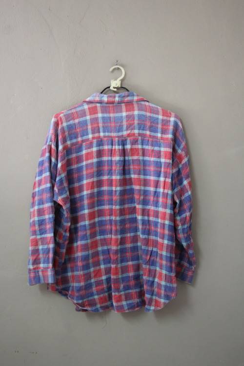Vintage Red and Blue Flannel Shirt (XL)