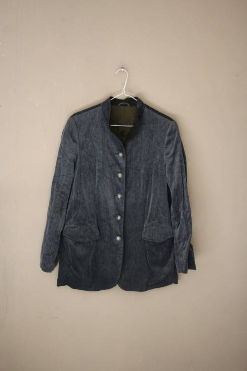 Vintage Bluish Grey Velvet Jacket (Small / Medium)