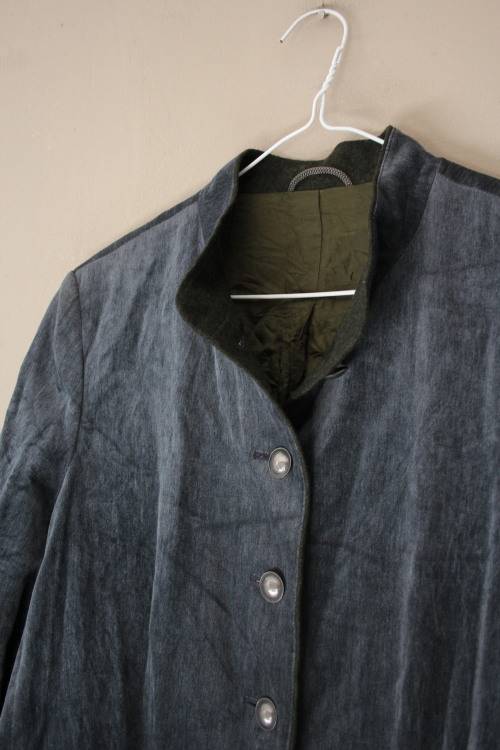 Vintage Bluish Grey Velvet Jacket (Small / Medium)