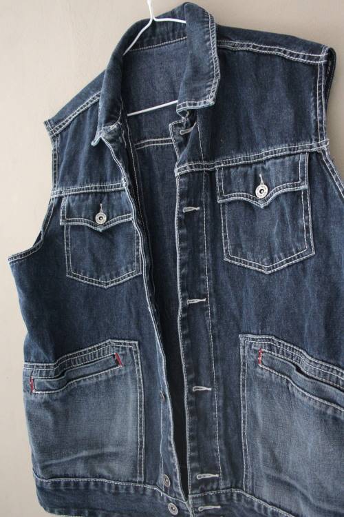 Vintage Dark Denim Vest (XL)