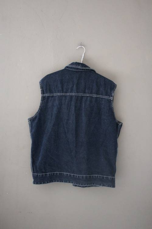 Vintage Dark Denim Vest (XL)