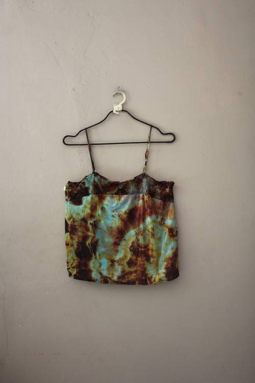Vintage Green & Brown Tie Dye Cami (Large / XL)