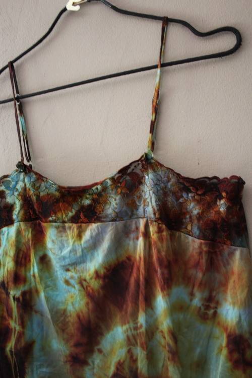Vintage Green & Brown Tie Dye Cami (Large / XL)