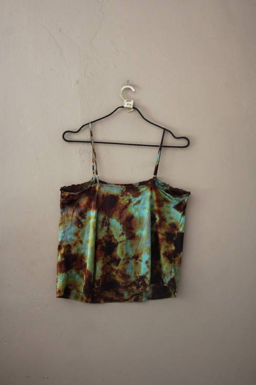 Vintage Green & Brown Tie Dye Cami (Large / XL)