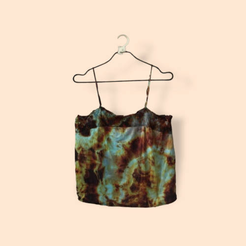 Vintage Green & Brown Tie Dye Cami (Large / XL)