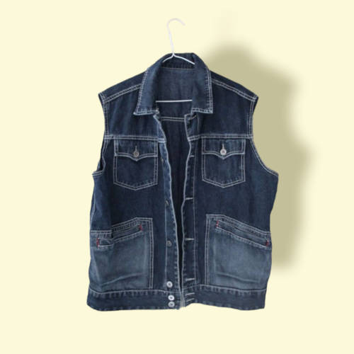 Vintage Dark Denim Vest (XL)