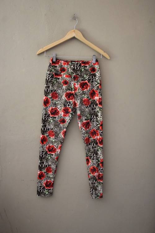 Vintage AP and Rose Print Tights (Small)