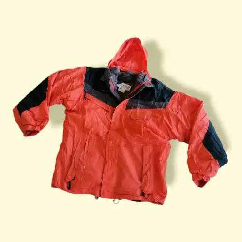Rare Vintage Orange Columbia Windbreaker (men`s medium)