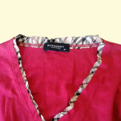 Red Cross Over Top by Burberry (Size 14)