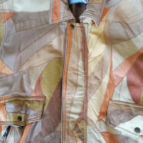 Vintage patchwork leather jacket (Large)