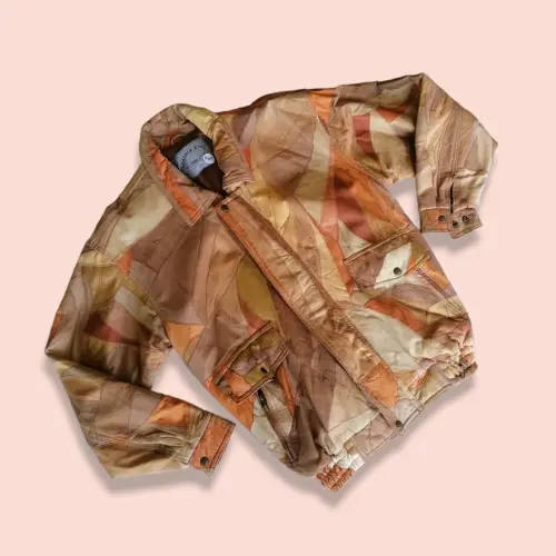 Vintage patchwork leather jacket (Large)