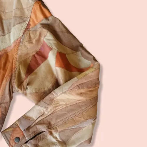 Vintage patchwork leather jacket (Large)