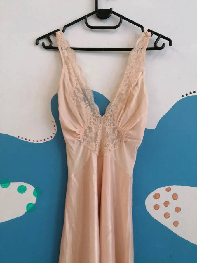 Beige Lingerie Dress / Night Wear (XS / Small)