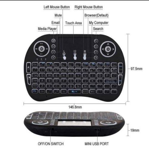 Mini Wireless Keyboard Mouse Combo Multicolor Backlight