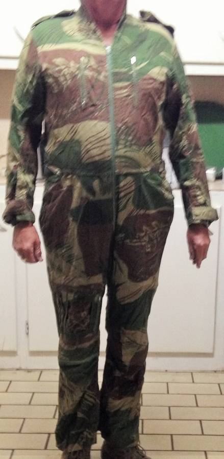 RHODESIA AIRFORCE FLIGHT SUIT COMPLETE*ZIPS+POCKETS tear pants legs bottom*