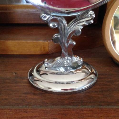 OLD Shaving mirror/make up MIRROR*BEVELED*DAMAGE!!GREAT COUNTRY HOME DECOR!!!!