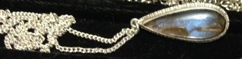 VTG Pendant*BUTTERFLY WING PENDANT[BACKstamped 27SILVER]*CHAIN delicate[STAMPED SILVER]50'sEXQUISITE
