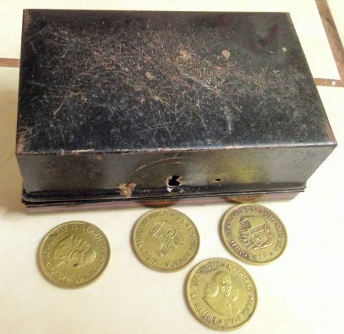 1 Cent S.A.COINS*1Money box CHAD VALLEY England 10015*GREAT HOME DECOR!L@@Kat MY*BUY NOW*NO WAITING!