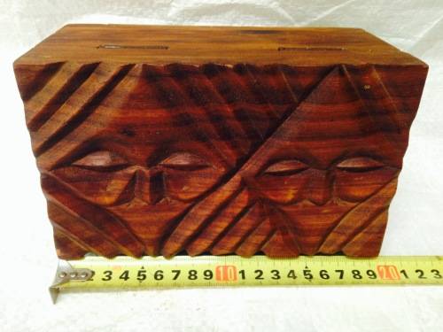 BOX - hand CARVED Wood Jewellery Cufflinks Look at my Buy Now listings No Waiting