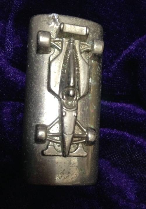 Rare* Novelty *Car Shape Lighter Holder RENAULT silver tone