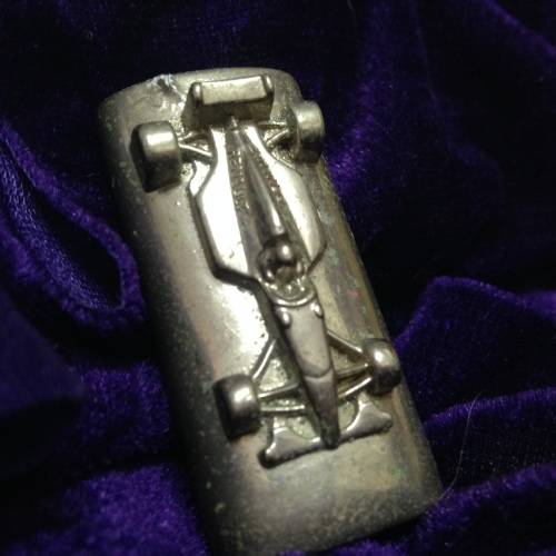 Rare* Novelty *Car Shape Lighter Holder RENAULT silver tone