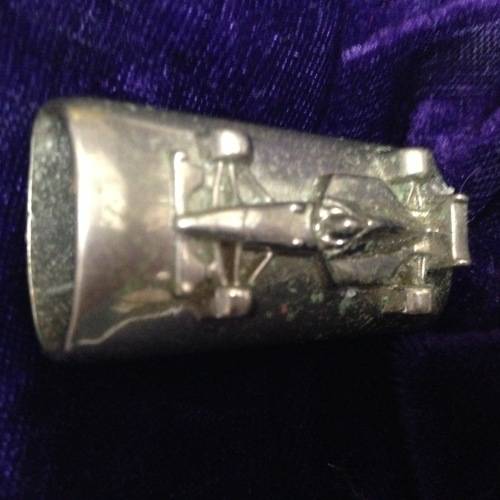 Rare* Novelty *Car Shape Lighter Holder RENAULT silver tone