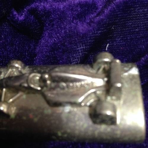 Rare* Novelty *Car Shape Lighter Holder RENAULT silver tone
