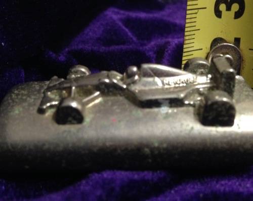 Rare* Novelty *Car Shape Lighter Holder RENAULT silver tone