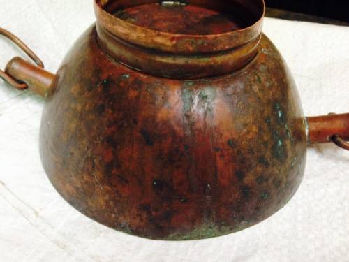 *EXCEPTIONAL****COPPER BOWL seeFab HANDLES -Patenta excellent *GREAT COUNTRY HOME DECOR*L@@KatBuyNow