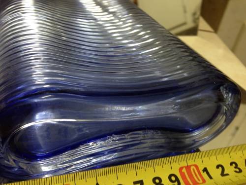 VASE CoboltGlassGraduatinglighterHorizontal RibL@@K atMy BUY NOW*NO WAITING*GREAT COUNTRY HOME DECOR