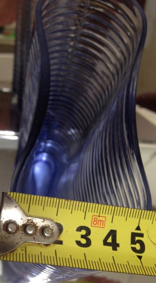 VASE CoboltGlassGraduatinglighterHorizontal RibL@@K atMy BUY NOW*NO WAITING*GREAT COUNTRY HOME DECOR