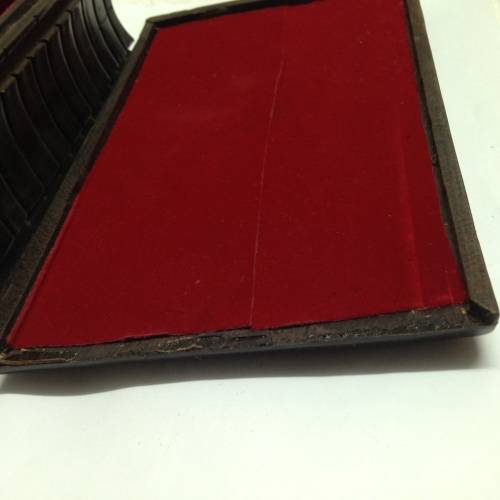 BOX Lided -  EBONY 1.066kg Solid Hand Carved box*Red Velvet Interior -TLC needed
