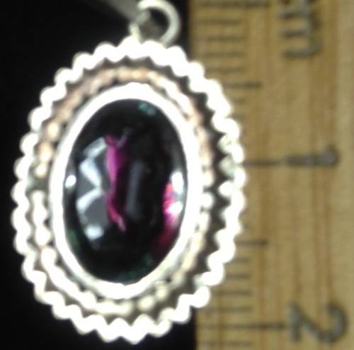 Pendant+chain Stamped 835 theGERMAN Silver mark Watermelon Stone LOOK At My BUY NOW items NO WAITING