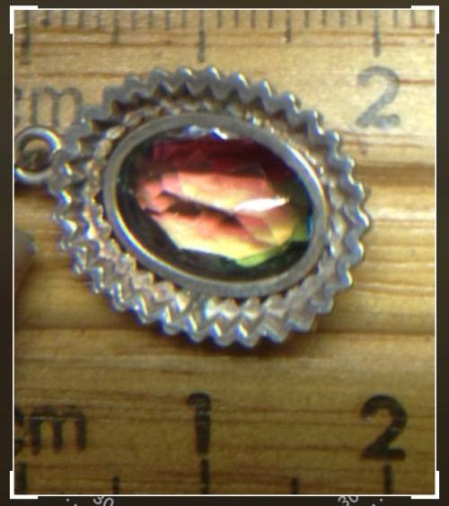 Pendant+chain Stamped 835 theGERMAN Silver mark Watermelon Stone LOOK At My BUY NOW items NO WAITING