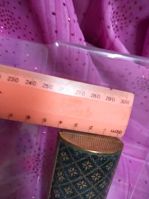 Cigarette box - *BARREL shape hinged lid Fleur de lys embossed  ORNATE  *GOLD TONE METAL