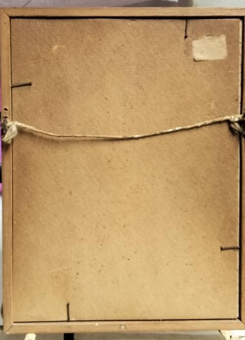 FRAMED Oriental painting artist signed  hand painted bird blue prunis flowers on silk fabric