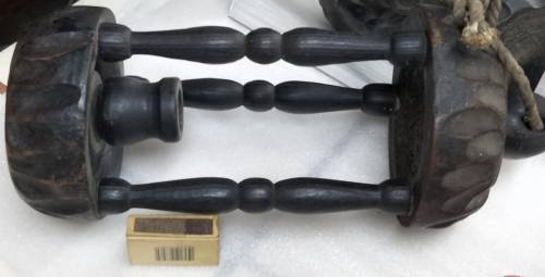 Lantern Candle holder BIG hand carved 692gr finial rope columns