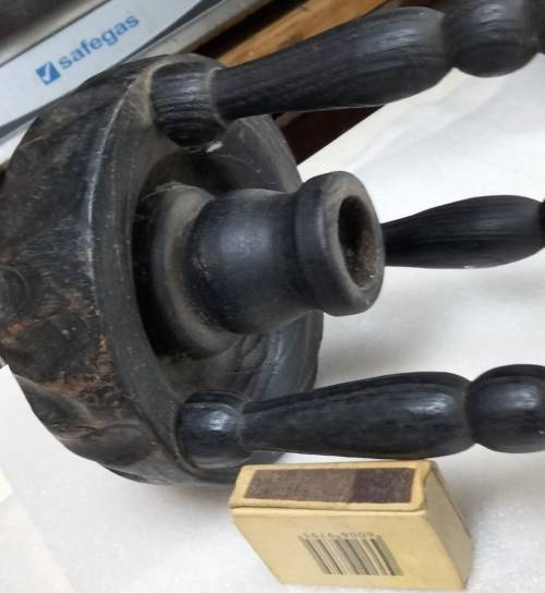 Lantern Candle holder BIG hand carved 692gr finial rope columns