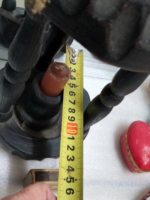 Lantern Candle holder BIG hand carved 692gr finial rope columns