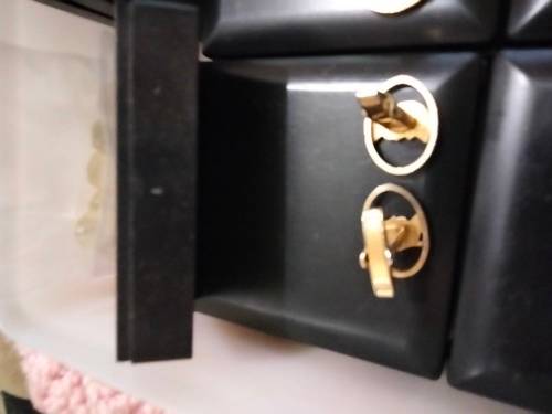 Cufflinks + Tie Clip - Riffle MOP 1 pair FNB tree script 10+1pr Roman Centurion Gold Tone metal