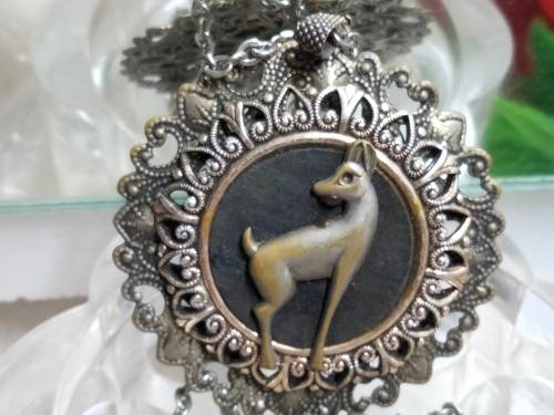 Unusual Pendant Buck  Nilio + filigree + chainLook at My BUY NOW NO WATIING