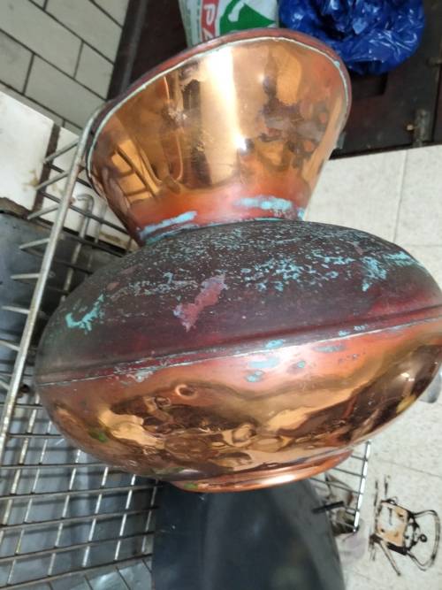 Copper Pitcher No handle distressed Patina - dings No handle Look at my Buy Now listings No Waiting