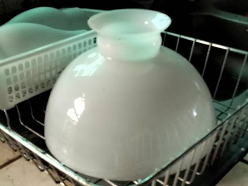 EXCEPTIONAL!!Oil Lampshade Vintage White   LOOK At My BUY NOW LISTINGS NO WAITING